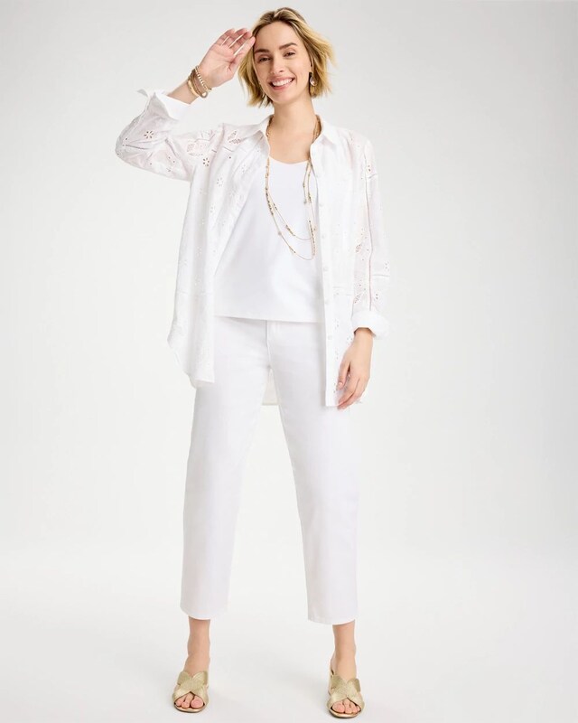 Relaxed Boyfriend Chino Crop Pants - image 2